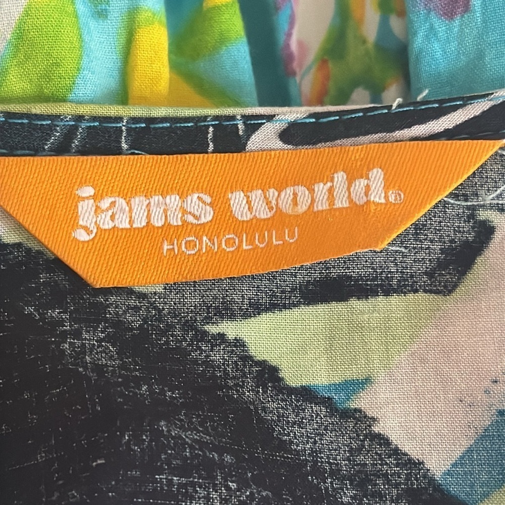 JAMS WORLD Honolulu Floral Multicolor‎ Short Sleeve Dress Resort Vacation Size M - Picture 5 of 7